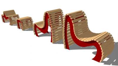 室外景观凳子桌椅SU模型下载_sketchup草图大师SKP模型