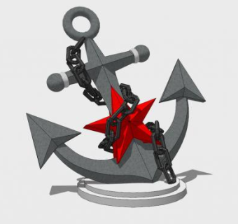 船锚雕塑SU模型下载_sketchup草图大师SKP模型