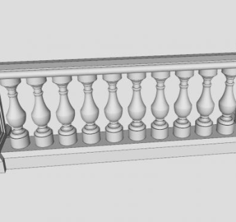 石栏杆围栏SU模型下载_sketchup草图大师SKP模型