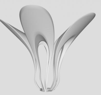 花瓣雕像艺术雕塑SU模型下载_sketchup草图大师SKP模型