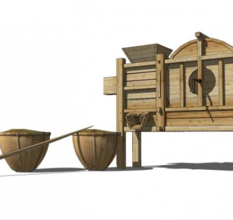 木质工具小品雕塑SU模型下载_sketchup草图大师SKP模型