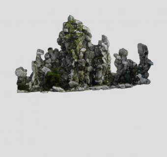 太湖石假山SU模型下载_sketchup草图大师SKP模型