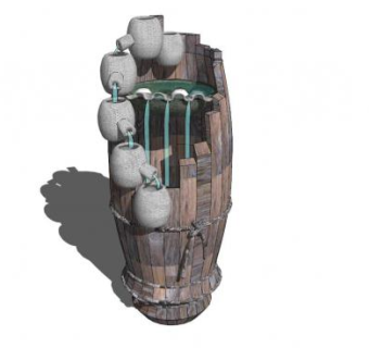 石桶雕塑小品SU模型下载_sketchup草图大师SKP模型