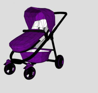 婴儿车手推车的SKP模型_su模型下载 草图大师模型_SKP模型