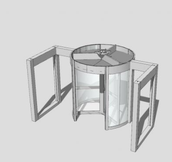 旋转门酒店大门SU模型