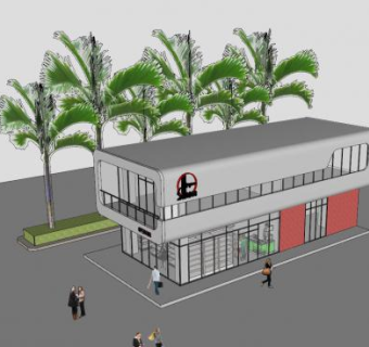 加油站服务处中国石油SU模型下载_sketchup草图大师SKP模型