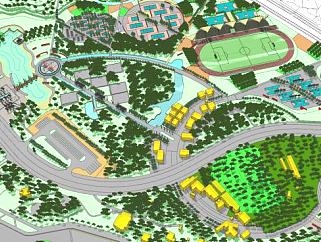 体育公园完整规划建筑设计SU模型下载_sketchup草图大师SKP模型