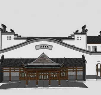 汉唐风庙宇古建寺庙建筑宗教SU模型下载_sketchup草图大师SKP模型