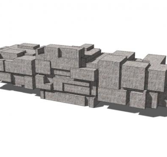 抽象雕塑景观石头小品SU模型下载_sketchup草图大师SKP模型