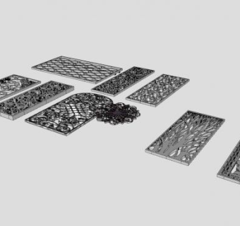 自制缕空雕花铁艺装饰SU模型下载_sketchup草图大师SKP模型