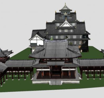 中式风格古建筑斗拱SU模型下载_sketchup草图大师SKP模型