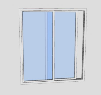 客厅玻璃推拉门SU模型下载_sketchup草图大师SKP模型