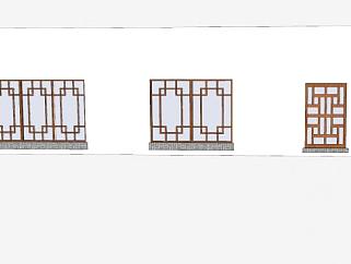 中式古典风格窗户元素SU模型下载_sketchup草图大师SKP模型