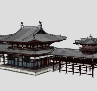 中式亭台庭院亭子SU模型