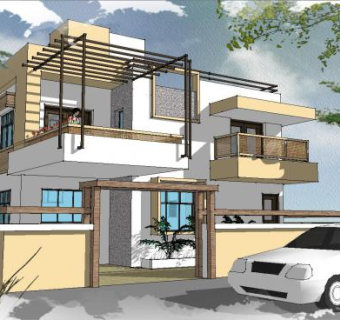 私人小住宅别墅建筑SU模型