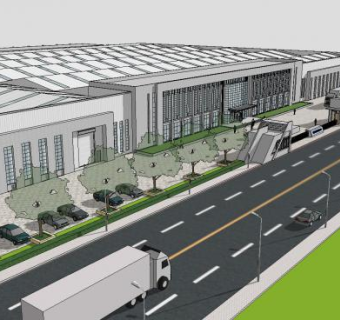 各种工厂工业厂房SU模型