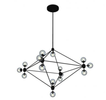 现代吊灯小球客厅异形SU模型下载_sketchup草图大师SKP模型