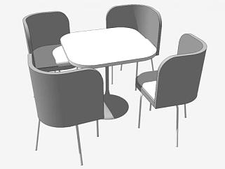 <em>休闲</em>欧式咖啡桌椅SU模型下载_sketchup草图大师SKP模型