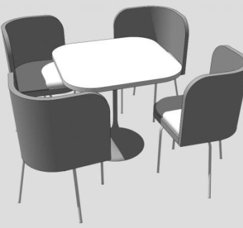 休闲欧式咖啡桌椅SU模型下载_sketchup草图大师SKP模型