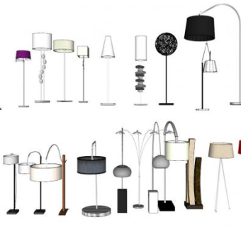 各种灯具台灯落地灯SU模型下载_sketchup草图大师SKP模型