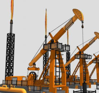 石油开采油田开采机器SU模型下载_sketchup草图大师SKP模型