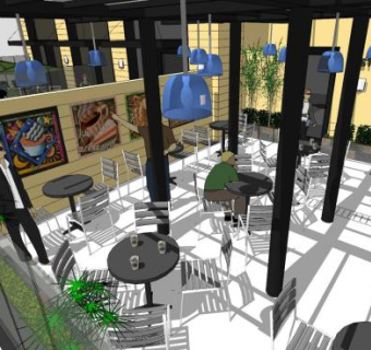 星巴克休闲咖啡厅SU模型下载_sketchup草图大师SKP模型