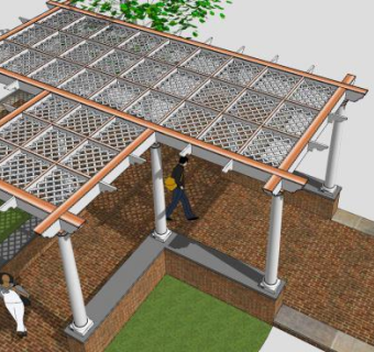 花架亭子凉亭SU模型