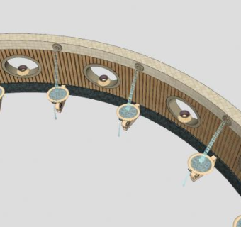 跌水景墙景观围栏SU模型下载_sketchup草图大师SKP模型