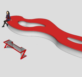 雕塑小品公共坐亭子SU模型下载_sketchup草图大师SKP模型