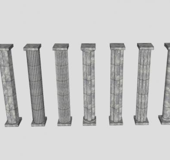 小石柱子大理石SU模型下载_sketchup草图大师SKP模型