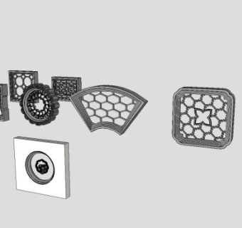 中国装饰花窗古建构件SU模型下载_sketchup草图大师SKP模型