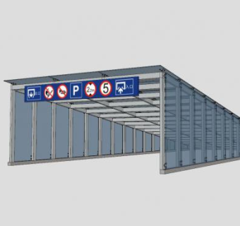 地下停车场入口车库SU模型下载_sketchup草图大师SKP模型