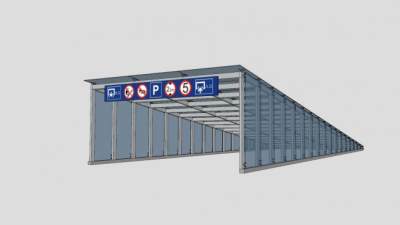 地下停车场入口车库SU模型下载_sketchup草图大师SKP模型