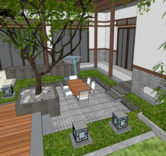 中国休闲会所室内外SU模型下载_sketchup草图大师SKP模型