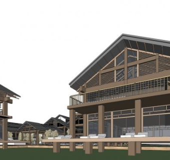 岳西古建筑住宅建筑SU模型下载_sketchup草图大师SKP模型