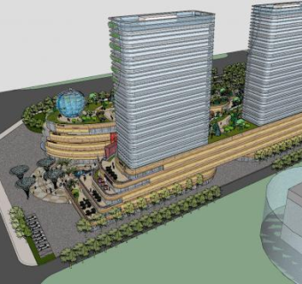 周口万创苹果广场商业仿难波公园上海拓维SU模型