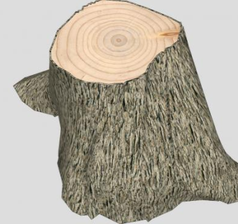 带年轮树桩树墩SU模型下载_sketchup草图大师SKP模型