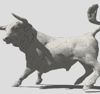 牛雕塑动物雕像SU模型下载_sketchup草图大师SKP模型