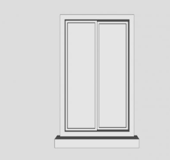 铝合金窗户双开窗扇SU模型下载_sketchup草图大师SKP模型