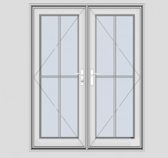 精美双开的玻璃门SU模型下载_sketchup草图大师SKP模型