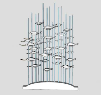 鱼景观雕塑SU模型下载_sketchup草图大师SKP模型