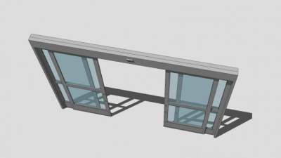 阳台推拉门室内玻璃窗SU模型下载_sketchup草图大师SKP模型