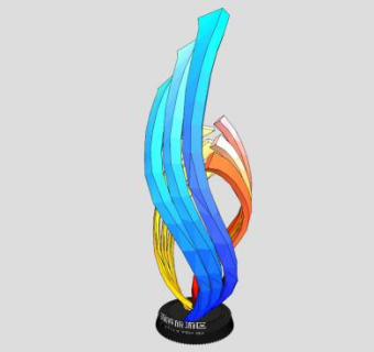 城市抽象创意雕塑SU模型下载_sketchup草图大师SKP模型