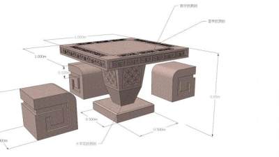 座凳树池休闲石凳子SU模型下载_sketchup草图大师SKP模型