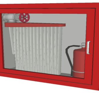 消防栓箱室内灭火器SU模型下载_sketchup草图大师SKP模型