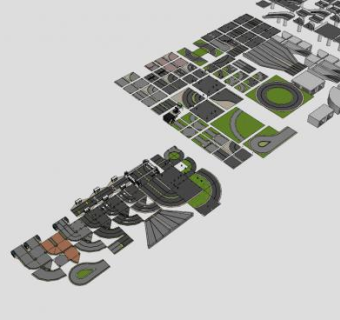 道路天桥地道SU模型