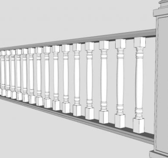 欧式栏杆柱围栏SU模型下载_sketchup草图大师SKP模型