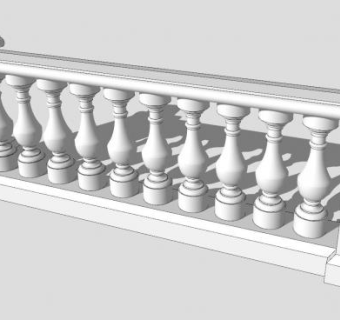 欧式阳台扶手栏杆SU模型下载_sketchup草图大师SKP模型