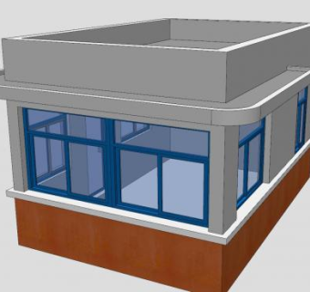 门卫保安室岗亭SU模型下载_sketchup草图大师SKP模型