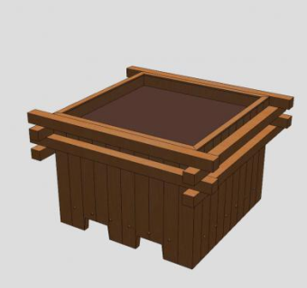 木花箱花盆SU模型下载_sketchup草图大师SKP模型